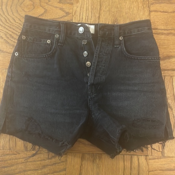 Agolde Riley Cutoff Shorts in Color Vortex - Picture 3 of 7